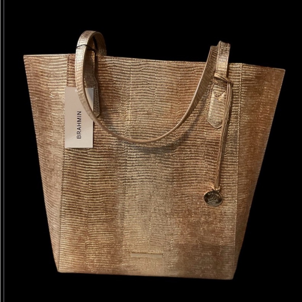 Brahmin Jayden Gold Genuine Leather Tote NWT - Picture 5 of 7